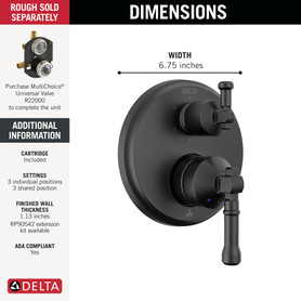 Delta Broderick(R): 14 Series Integrated Diverter Trim 6-Setting