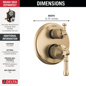 Delta Broderick(R): 14 Series Integrated Diverter Trim 6-Setting
