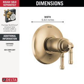 Delta Broderick(R): 17T Series Valve Only Tim