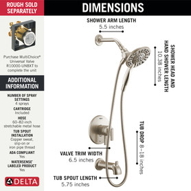Delta Altado(TM): Monitor 17 Series Tub & Shower Trim with In2ition(R)