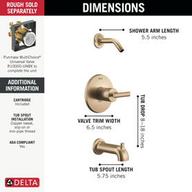 Delta Altado(TM): Monitor 14 Series Tub & Shower Trim - Less Head