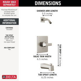 Delta Velum(TM): Monitor 14 Series Tub & Shower - Less Head