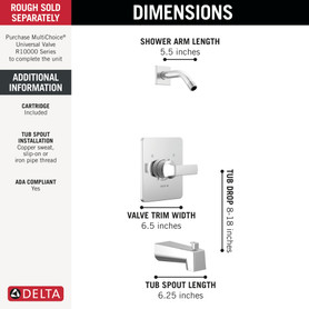 Delta Velum(TM): Monitor 14 Series Tub & Shower - Less Head