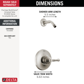 Delta Broderick(R): 14 Series Shower Trim - Less Head
