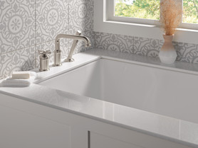 Delta Broderick(R): 3-Hole Roman Tub w/Hand Shower - Handle Kit-Cross