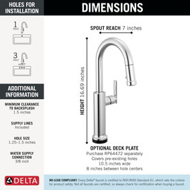 Delta Altado(TM): Touch2O(R) Technology Bar / Prep Faucet with Touchless Technology