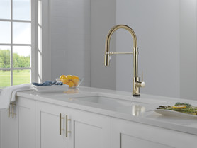 Delta Trinsic(R): Touch<sub>2</sub>O(R) Technology Kitchen Faucet with Touchless Technology