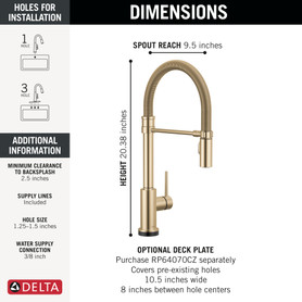 Delta Trinsic(R): Touch<sub>2</sub>O(R) Technology Kitchen Faucet with Touchless Technology