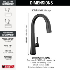 Delta Monrovia(R): Touch<sub>2</sub>O(R) Technology Kitchen Faucet with Touchless Technology