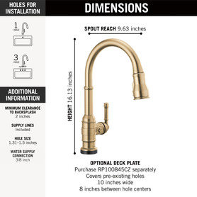 Delta Broderick(R): Touch<sub>2</sub>O(R) Technology Kitchen Faucet with Touchless Technology