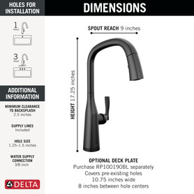 Delta Stryke(R): Touch<sub>2</sub>O(R) Technology Kitchen Faucet with Touchless Technology