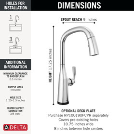 Delta Stryke(R): Touch<sub>2</sub>O(R) Technology Kitchen Faucet with Touchless Technology