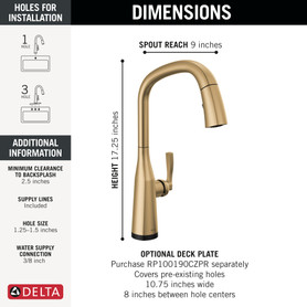 Delta Stryke(R): Touch<sub>2</sub>O(R) Technology Kitchen Faucet with Touchless Technology