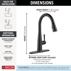 Delta Essa(R): Touch<sub>2</sub>O(R) Technology Kitchen Faucet with Touchless Technology