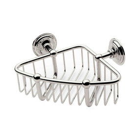 Polished Chrome 6in Corner Basket in Polished Chrome