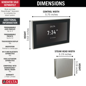 Delta Universal Showering Components: Square Digital Steam Package