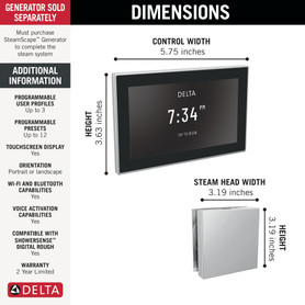 Delta Universal Showering Components: Square Digital Steam Package