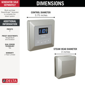 Delta Universal Showering Components: Square Steam Package