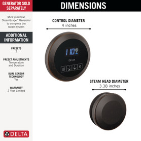 Delta Universal Showering Components: Round Steam Package