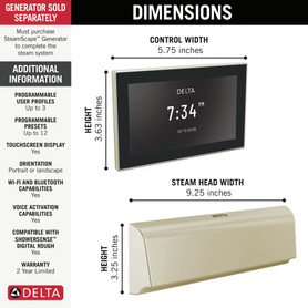 Delta Universal Showering Components: Unilateral Digital Steam Package