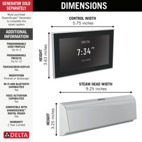 Delta Universal Showering Components: Unilateral Digital Steam Package