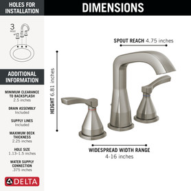 Delta Stryke(R): Two Handle Widespread Bathroom Faucet