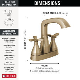 Delta Stryke(R): Two Handle Centerset Bathroom Faucet