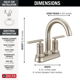 Delta Altado(TM): Two Handle Tract-Pack Centerset Bathroom Faucet