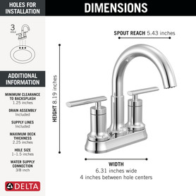 Delta Altado(TM): Two Handle Tract-Pack Centerset Bathroom Faucet