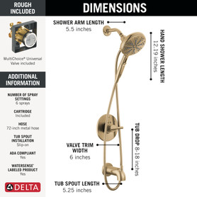Delta Nicoli(R): Monitor(R) 14 Series Tub and Shower with SureDock(R) Hand Shower