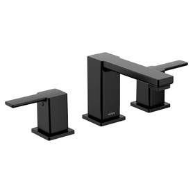 90 Degree Matte black two-handle high arc bathroom faucet