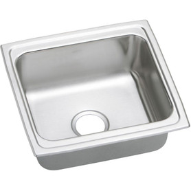 Stainless Steel Single Bowl Top Mount Bar Sink in Lustrous Highlighted Satin