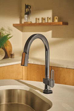 Brizo Frank Lloyd Wright(R): Pull-Down Kitchen Faucet Arc Lever with Glass Inlay Handle Kit