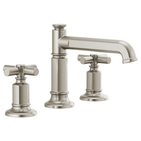 Brizo Invari(R): Widespread Lavatory Faucet with Column Spout - Less Handles 1.2 GPM