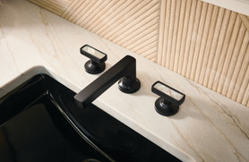 Brizo Kintsu(R): Widespread Lavatory Faucet with Low Spout - Less Handles