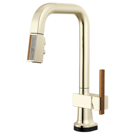 Brizo Frank Lloyd Wright(R): SmartTouch(R) Pull-Down Prep Faucet with Square Spout and Wood/Concrete Wand - Less Handle