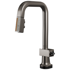 Brizo Frank Lloyd Wright(R): SmartTouch(R) Pull-Down Prep Faucet with Square Spout and Wood/Concrete Wand - Less Handle
