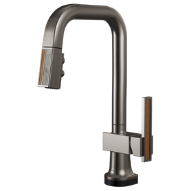 Brizo Frank Lloyd Wright(R): SmartTouch(R) Pull-Down Prep Faucet with Square Spout and Wood/Concrete Wand - Less Handle