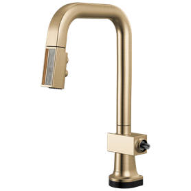 Brizo Frank Lloyd Wright(R): SmartTouch(R) Pull-Down Prep Faucet with Square Spout and Wood/Concrete Wand - Less Handle