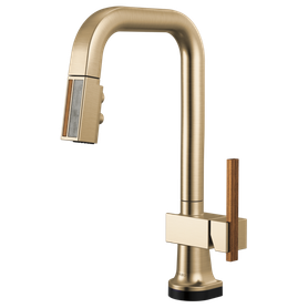 Brizo Frank Lloyd Wright(R): SmartTouch(R) Pull-Down Prep Faucet with Square Spout and Wood/Concrete Wand - Less Handle