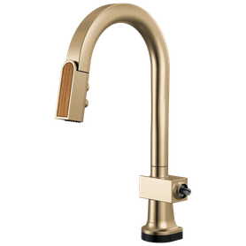 Brizo Frank Lloyd Wright(R): SmartTouch(R) Pull-Down Prep Faucet with Arc Spout and Wood Spout - Less Handle