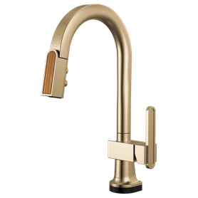 Brizo Frank Lloyd Wright(R): SmartTouch(R) Pull-Down Prep Faucet with Arc Spout and Wood Spout - Less Handle