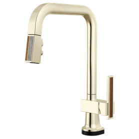 Brizo Frank Lloyd Wright(R): SmartTouch(R) Pull-Down Kitchen Faucet with Square Spout and Wood/Concrete Wand - Less Handle