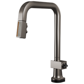 Brizo Frank Lloyd Wright(R): SmartTouch(R) Pull-Down Kitchen Faucet with Square Spout and Wood/Concrete Wand - Less Handle