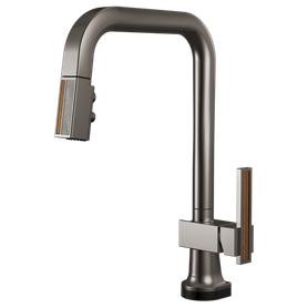 Brizo Frank Lloyd Wright(R): SmartTouch(R) Pull-Down Kitchen Faucet with Square Spout and Wood/Concrete Wand - Less Handle