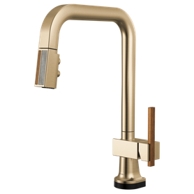 Brizo Frank Lloyd Wright(R): SmartTouch(R) Pull-Down Kitchen Faucet with Square Spout and Wood/Concrete Wand - Less Handle