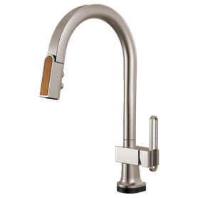 Brizo Frank Lloyd Wright(R): SmartTouch(R) Pull-Down Kitchen Faucet with Arc Spout and Wood Wand - Less Handle