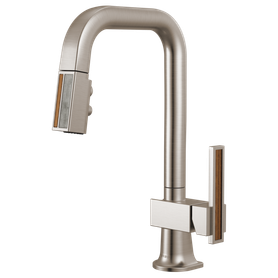 Brizo Frank Lloyd Wright(R): Pull-Down Prep Faucet with Square Spout and Wood/Concrete Wand - Less Handle