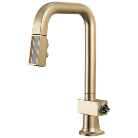 Brizo Frank Lloyd Wright(R): Pull-Down Prep Faucet with Square Spout and Wood/Concrete Wand - Less Handle