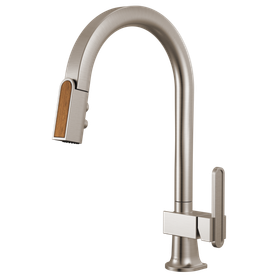 Brizo Frank Lloyd Wright(R): Pull-Down Kitchen Faucet with Arc Spout and Wood Wand - Less Handle
